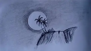 Beautiful landscape waterfall scenery #waterfallscenery #pencildrawing