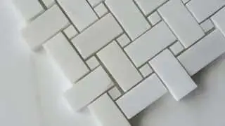 Bianco Dolomiti marble floor and mosaic wall tile for White Bathrooms and Kitchen Design