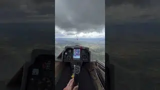 Glider Cockpit View in Rain | Soaring Beneath Dark Cumulus Clouds