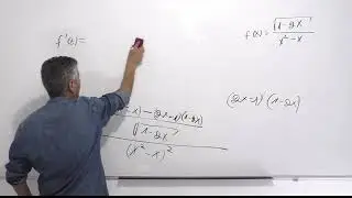 נגזרת של פונקציית מנה עם שורש-דוגמה 3