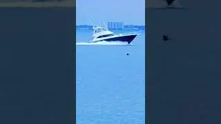 FORT MONROE, VA; WAVE ACTION🌊 #troller #megayacht #wow #fast #yacht #boat&nbsp; #powerboats #epic #ship