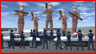 Construction Crew VS 1000 Police || SAKURA School Simulator