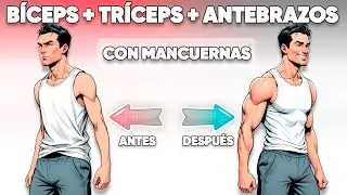 Entrenamiento Completo de Brazos ➜ B&iacute;ceps + Tr&iacute;ceps + Antebrazos con Mancuernas