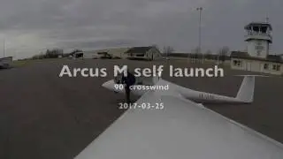 Arcus M self launch in 90&deg; crosswind 2017-03-25