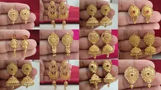 Latest Gold Jhumka Earrings Designs 2025 With Weight & Price || new trending gold earrings designs 