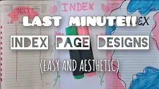 5+ LAST MINUTE Index design for projects🌸/ AESTHETIC and EASY Index page Designs🎀
