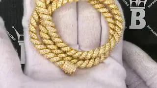 Twisted Rope Gold Iced Out Chain | Hip Hop Bling Jewelry
