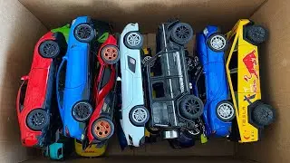 Box full of diecast Cars, Top Cars, Brabus, Lamborghini, Porsche, Jaguar