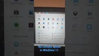 No refresh option in windows 11 