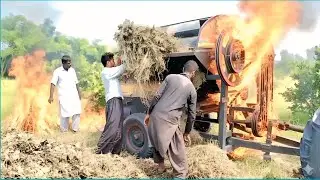 Dangerous Thresher Machine Accident 😱 | Fire Everywhere While Working in Fields | Shocking Reality