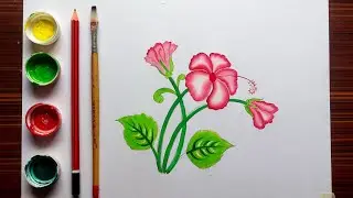 Easy Drawing of Gudhal Ka Phool Banane Ki | Beautiful Hibiscus Flower Drawing for Beginners 🌺