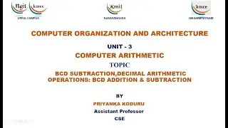 UNIT  - 3_BCD SUBTRACTION,DECIMAL ARITHMETIC OPERATIONS: BCD ADDITION & SUBTRACTION