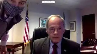Senator Tom Carper drops F-bombs in #USPS hearing trying to unmute