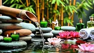 Deep Sleep 12 Hours | Bamboo Water Fountain & Soft Piano