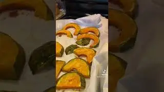 Sweet Dog eats Kabocha squash