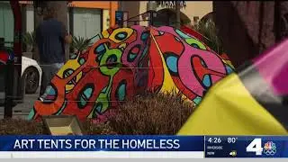 Ed Massey Homeless Art Tents: KNBC 2 28 20 Homeless Art Tents 4pm
