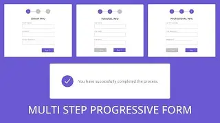 How to create the Multi Step Progressive Form Using HTML CSS and Javascript | Multi Step Form