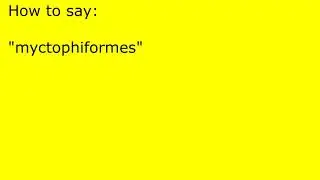 How to pronounce myctophiformes