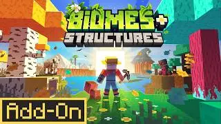 BIOMES + STRUCTURES ADDON: 8 New Biomes, 15 New Structures Enhances Minecraft Bedrock Survival Mode!
