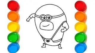 How to drow easy step mega minion drowning coloring for kids 