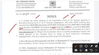 NBU  PG 2nd and 4th Semester Examination from fillup 2022 || M.a, M.sc, M.com