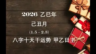 2026 乙巳年 己丑月 (2026.1.5 - 2.3) 八字十天干月运 甲乙木日主