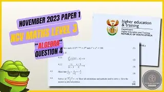 Question 4: Algebra | NCV Mathematics Level 3 | November 2023 Paper 1 (Full Solution)