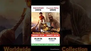 Hanuman Vs Captain Miller Movie 4 Day Comparison Box Office || #shorts #salaar #animal #hanuman