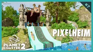 Kiddy water slides and finishing touches - Pixelheim [speedbuild ep. 7] - Planet Coaster 2