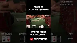 QQ VS JJ SICK HAND! #poker #shorts