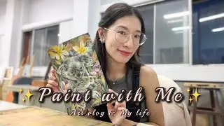快樂畫圖的一天🥰～師大美術生沒課的時候在幹嘛？｜Art vlog｜Eliya郁欣