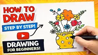 How to Draw Easy Flowers Step by Step | Drawing for Beginners