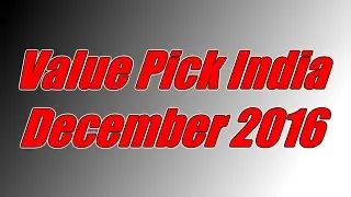 Value Pick India December 2016