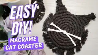 😻 Quick & Cute: Make this Adorable Macrame Cat Coaster | Beginner Friendly Tutorial!