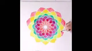 Watercolor Mandala #shorts #short #mandala #mandalaart #watercolor #acuarela #fantasers