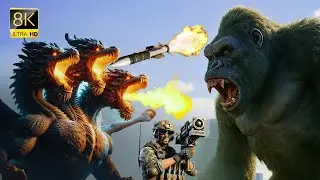 King Kong vs Three-Headed Fire Dragon: Protecting Skull Island! 2025 Movie 4K Ultra HD