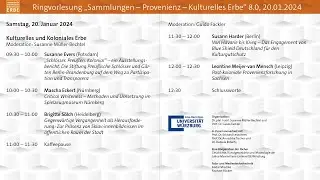 Sammlungen &ndash; Provenienz &ndash; Kulturelles Erbe 8.0 am 20.01.2024