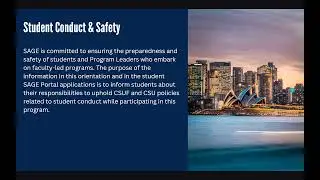SAGE Pre-Departure Orientation - Spring 2026 (Short-Term Other Programs)
