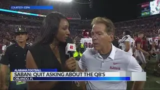 Fans react to Coach Nick Sabans interview with sports reporter