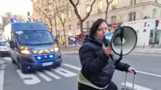 Manifestation des gilets jaunes &agrave; Paris le 03/01/2026.