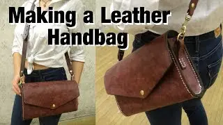 DIY Denim-Lined Leather Handbag with Basic Tools | Leathercraft