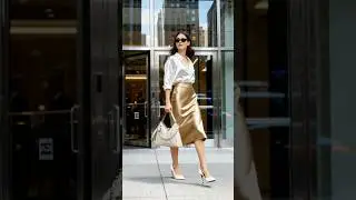 🤎5 Ways to style the satin midi skirt in autumn. ✨1~5 Which outfit is your favorite? #outfitblog