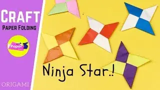 How to Make a Paper Ninja Star Shuriken Throwing Easy Origami (พับดาวกระจาย นินจา ง่ายๆ)