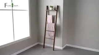 FURNIREM - Solid Pine Wood Blanket Ladder