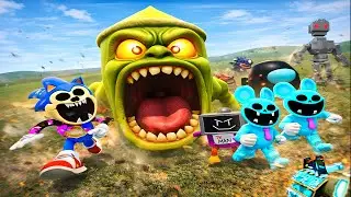 👉 GIANT GREEN MONSTER ATTACK in GMOD | INSANE CHAOS