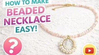 How to Make a Beaded Necklace Easy | Pearl & Natural Stone DIY#diyjewelry #beadednecklace #diy 
