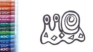 Easy snail drawing and colour for preschool kids