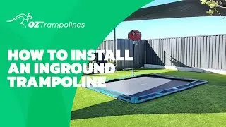 rectangular in ground trampoline install