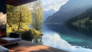 Our Stay in Switzerland: Breathtaking Alps, Serene Lakes & Cozy Fireplace | Relaxing Nature Sounds