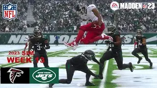 Madden 23 Биджан Робинсон, симуляция Falcons vs Jets, неделя 13, 2023 (состав Madden 24), геймплей PS5 4K